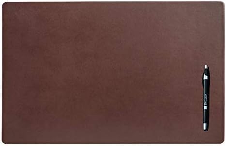 DACASSO Leather Conference Table Pad - Luxury Leather Desk Blotter for Writing - Executive Desk Surface Protector - (Chocolate Brown, 22" x 14") by Dacasso