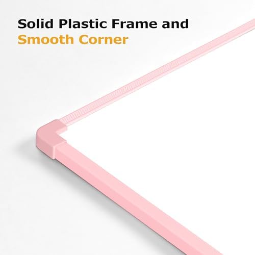 Dry Erase Board for Wall, 24" x 18" Double-Sided Hanging Magnetic Whiteboard with 6 Markers, 6 Magnets and 3 Mini Sticky Notes, Large White Board for School, Home, Office, Pink Frame - Image 5