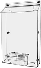 2 Pack Brochure Box with Lid Metal Mount Clear Acrylic Outdoor Caddy Holds 8.5" x 11" Flyers and 3.5" x 2" Business Cards with Take One Sticker Hangs On Smooth Surfaces by Marketing Holders - Image 5