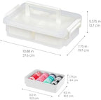IRIS USA 1 Qt. Plastic Storage Bins with Lids, 4 Pack, Craft Storage Container, Sensory Bin, Organizing Containers for Home, Office & Art Supplies, Stackable, White - Image 2