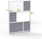 Workflow Modular Wall | Room Divider with Whiteboard, Sound Dampening, & Frosted Acrylic Panels | Expandable Office Partition for Privacy & Stability (53" x 70") by SStandUpDeskStore