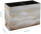 PU Leather Multi-Compartment Pen Holder Desktop Organizer Pencil Cup Storage Caddy for Office Home Supplies Closeup Cocoon White Details The Nature of The Cocoon Shell - Image 2