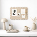 Orelle Scalloped Felt Bulletin Board | 23 x 15” | Foldable Peel and Stick Felt Board for Wall | Alternative Cork Board for Office, Message Board, Kids Art Display | Beige - Image 5