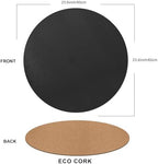 CENNBIE 23.6 Inches Round Table Mat - Cork Leather Table Pad (Black) - Image 2