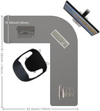Chihein L Shaped Leather Desk Mat 53.2” x 65” x 19.7” (Gray/White) - Image 2