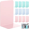 Beeveer 6 Pairs Metal Bookends for Shelves Office Library, Macaron Colors by Beeveer