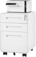 FLEXISPOT Mobile File Cabinet for Home Office 3 Drawer File Cabinet Under Desk Storage Filing Cabinet for Legal/Letter/A4 File,Round Corner Design,White by Unknown