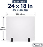 Dual Frosted Acrylic Desk Privacy Panels 24x18 inch, 2 Pack Clamp-On Office Partitions for Cubicle, Study & Counter, Easy Install Privacy Screens - Image 2