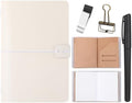 Thenshop Traveling Refillable Leather Journal Notebook, White, A5 Size by Thenshop