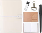 Thenshop Traveling Refillable Leather Journal Notebook, White, A5 Size by Thenshop