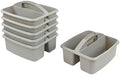 ECR4Kids 2-Compartment Large Plastic Caddy, Multipurpose Organization, Grey, 6-Pack by ECR4Kids