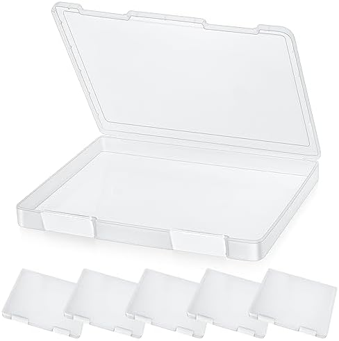 PerKoop 6 Pcs Clear Paper Storage Box,12.4 x 9.84 x 1.18 Inches,White by PerKoop