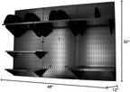 Wall Control Office Organizer Unit Wall Mounted Office Desk Storage and Organization Kit Black Wallboards and Black Accessories - Image 3