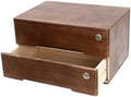 Wooden Desk Organizer with Drawers & Lock, Desktop Countertop Storage Cabinet Lockable Home Office Supplies File Tabletop Organizing Unit (2 Drawer - Retro Walnut) by iSamLam