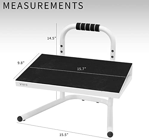VIVO Ergonomic Height Adjustable Foot Rest Relief Platform, Elevated Stool for Comfortable Sit to Stand Workstation, Non-Slip Surface, Portable, Home Office Classroom Use, White, STAND-FT01W - Image 3