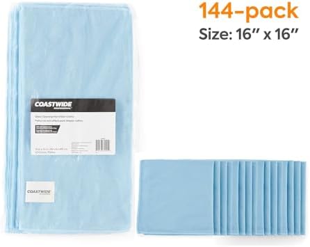Coastwide Professional Microfiber Cloths, 16x16 Inch, Blue, 144/Pack - Image 2