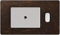 YSAGi Leather Desk Mat, 23.6"x13.8"Real Leather Desk Pad, 2mm Thick Desk Blotter with Stiched line,Oil-Wax Feel Mouse pad and Self-Healing Laptop Pad for Home & Office(Classic Dark Brown) by YSAGi