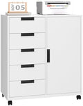 5-Drawer Metal Storage Cabinet with Wheels, Craft Storage Drawers by LISSIMO