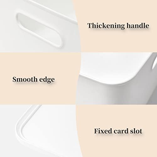 Yishyfier Plastic Storage Baskets Bins Boxes With Lids,Organizing Container White Storage Organizer Bins For Shelves Drawers Desktop Playroom Classroom Office,6-Pack(4M+2S) - Image 5