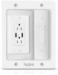 in Wall Cable Management Kit for TV, Recessed Outlet with USB, TV Cable Hider Wall Kit, Wall Cable Management for Low Voltage, TV Cord Hider for Wall Mounted TV, White by HAPYTHDA