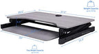 Rocelco 37.5" Height Adjustable Standing Desk Converter with Dual Monitor Mount and Anti Fatigue Mat -Slide Out Retractable Keyboard Tray -Sit Stand Tabletop Riser Workstation -Gray (R DADRG-DM2-MAF) - Image 3