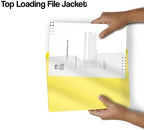 Yellow Plastic Folders with Pockets and Clear Cover, Doctor Stuff, Letter Size, Top Loading Vinyl File Folders, Job Jacket, Documents Holder, Pack of 100 - Image 5