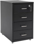 4 Drawer Vertical File Cabinet, Beige Metal File Cabinet with Lock(Black) by Unknown