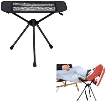 Universal Camping Chair Foot Rest - Folding Leg Rest for Outdoor, Foot Rest Under Desk at Home/Office & Foot Rest for Air Travel, Adjustable Height Sturdy Camp Footstool for Beach, Picnic, Hammock by Unknown