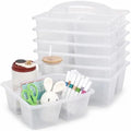 6 Pack Plastic Classroom Organizer Caddy with Handle, Clear by Yakydesign