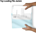 Light Blue Plastic Folders with Closed Sides, Doctor Stuff, Letter Size, Clear Front Top Loading Job Jacket, Documents Holder for Office, High School and Medical Files, Pack of 50 - Image 5