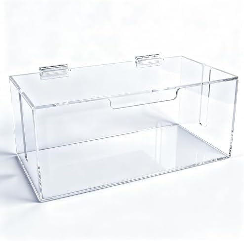 Cable Organizer Storage Box with Lid - Phone Charger Clear Organizer Case for Desk, Wire Organizers for Cords & Power Strips, Electronic Storage Box for Drawer Office Home - Transparent Acrylic by HeCuPMMA