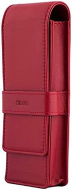 DiLoro Leather Triple Pen Case Pencil Pouch Holder for Three Fountain Ballpoint Rollerball Pens and Pencils - Image 2