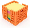 Mini Crate Sticky Note Holder Desk Organizer for Office, 2 Pack, orange by Unknown