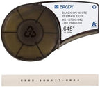 Brady Authentic (M21-375-C-342) PermaSleeve Heat Shrink Tubing for Control and Electrical Panels, Wire Harness, Black on White- For M210, M210-LAB, M211, BMP21-PLUS and BMP21-LAB Printers, .645" W 7'L by BradyCorp