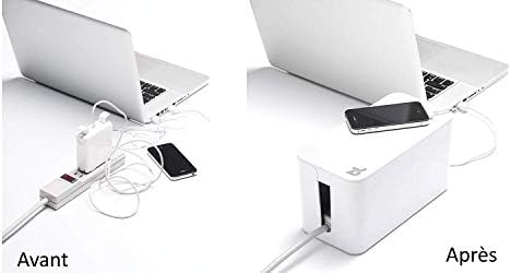 Bluelounge CableBox Cable and Cord Management System Includes Surge Protector (CableBox Mini | 2 Pack, White) - Image 4