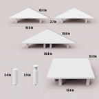 2 Pack White Corner Monitor Stand, Triangle/Square Adjustable Height Riser, 27-inch Universal Desktop Shelf for Computer, Laptop, PC, iMac, Printer (White) - Image 3