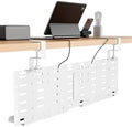 PEGZONE Under Desk Cable Management Tray, 30.2" No-Drill C-Clamp Pegboard by Pegzone