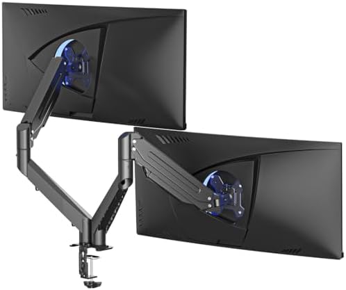 Suptek Dual Monitor Mount Stand-Height Adjustable Gas Spring Monitor Arm Desk Mount for 2 Computer Screens 17 to 35 inches - Each Arm Holds up to 24.25lbs,Black(MD8SP) by suptek