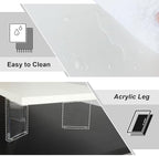 TEAMIX White Dual Monitor Stand with Acrylic Leg & Drawer & Phone Holder - Image 4