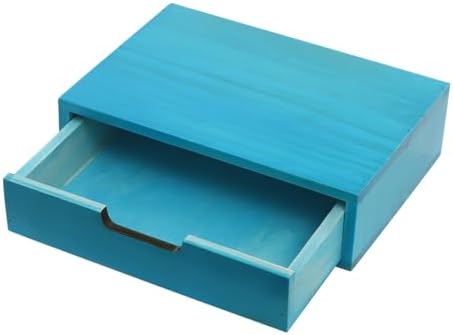 4-Piece Wooden Stackable Drawer Cabinet Set - Desktop Storage Organizer with 10 Drawers, Sturdy Design for Home/Office, No Assembly, Space-Saving, Durable (Blue) - Image 7