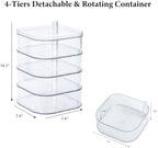 Large Charger Cable Storage Box with Lid, 4-Tiers, Clear - Image 2