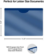 Navy Blue Plastic Folders with Closed Sides, Doctor Stuff, Letter Size, Clear Front Top Loading Job Jacket, Documents Holder for Office, High School and Medical Files, Pack of 50 - Image 2