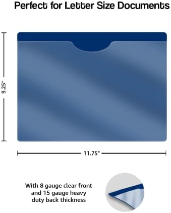 Navy Blue Plastic Folders with Pockets and Clear Cover, Doctor Stuff, Letter Size, Top Loading Vinyl File Folders, Job Jacket, Documents Holder, Pack of 100 - Image 2