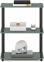 Furinno Turn-N-Tube Storage Shelves, 3-Tier Book Shelf, Corner Shelf, Toolless Open Shelves, for Organization and Storage, Living Room, Garage, Home Office, Sage Green - Image 4