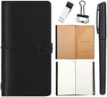 Thenshop Traveling Refillable Leather Journal Notebook, Black, Stand Size by Thenshop
