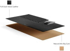 Leather Desk Mat Non Slip Large Mouse Pad Desk Blotter (Deep Black, Medium - 25.6" x 11.8") - Image 3