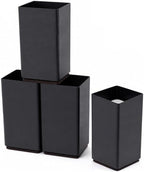 Square Steel Riser, 3.97-4.72 Inch Height, Fits 2.26 Inch Leg, 4Pcs Black by LCLICTOP