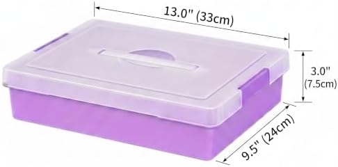 2-Pack Craft Organizers and Storage Box with Removable Tray, Portable Project Case with Handle and Lid, 2-Tier Art Supply Organizer, Document File Box for A4 Paper, Scrapbook, 5-Quart - Image 3