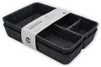 Welaxy 2pc Felt Tray Charcoal Drawer Organizer bin 4 Compartments divider by Welaxy