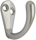 QCAA Premium Quality Single Prong Hook Hanger, Zinc Die Cast, Matte Nickel, Made in Taiwan, 25 Pack by QCAAHardware